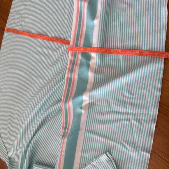 Vintage Fabric Poly Stretch Aqua Pink White Stripe 60 x 36 1 yard - Picture 7 of 8